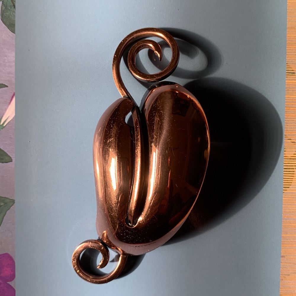 Signed Renoir Copper earring and Rame Copper Pendant set - Picture 3 of 12